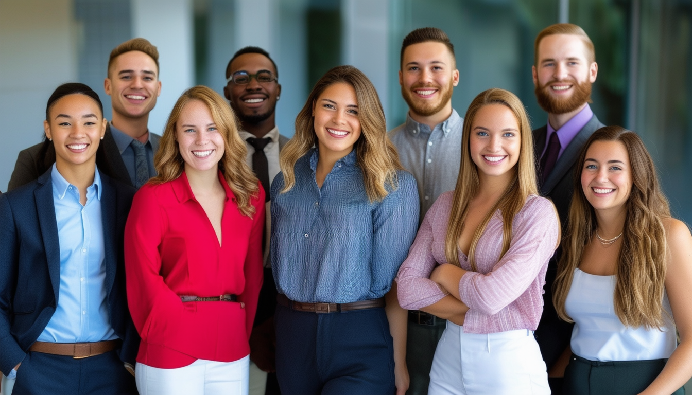 A vibrant group of young business leaders from Cha